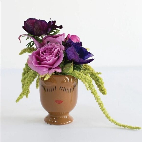New! Selfie Caramel Floral Vase - Picture 1 of 5